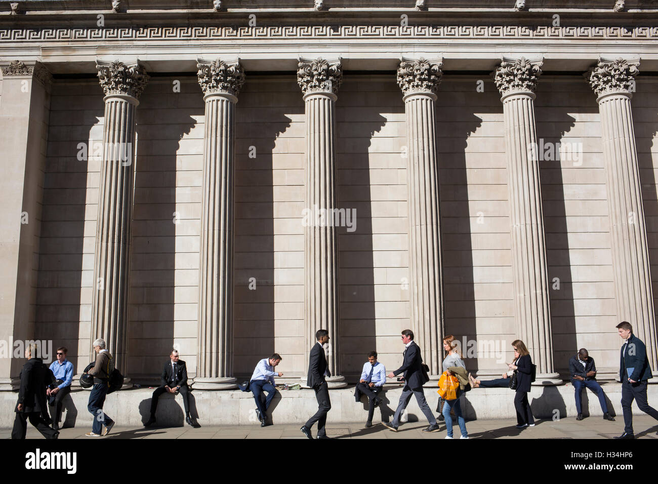 Bank of England, Threadneedle Street, Londra vista esterna Foto Stock