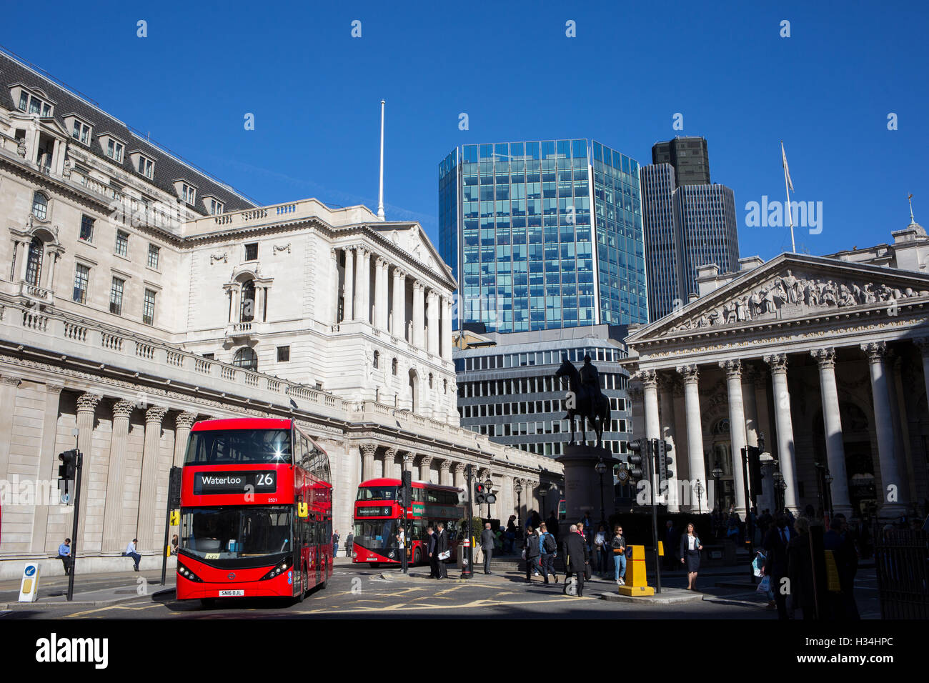 Bank of England, Threadneedle Street, Londra vista esterna Foto Stock