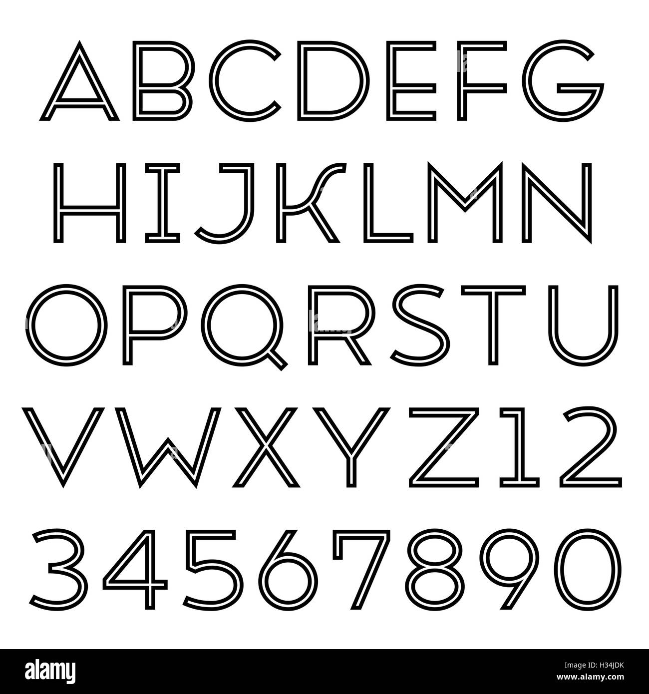 Fatte a mano sans-serif. Regolare il tipo inline. Versione Raster. Foto Stock