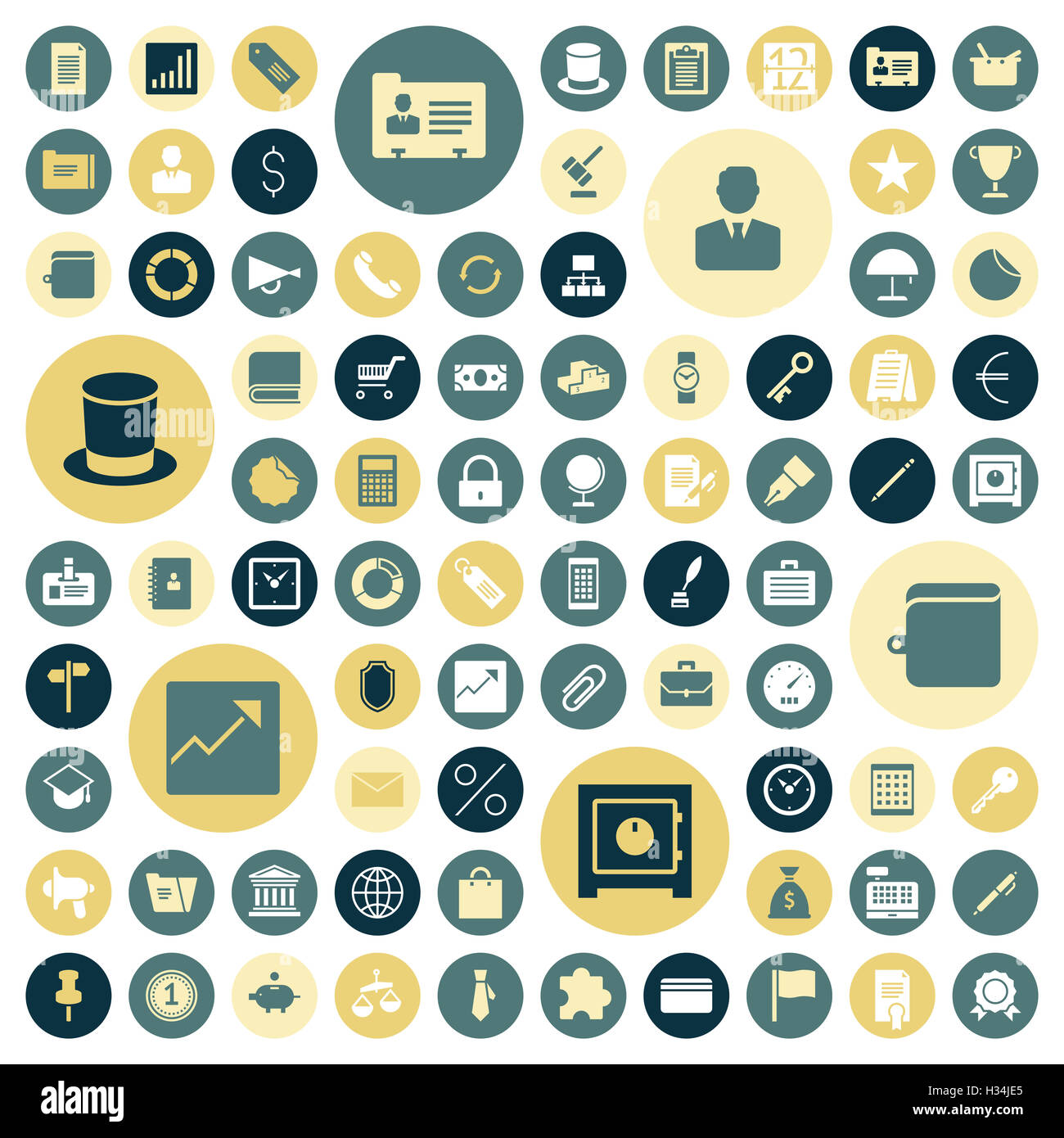 Design piatto le icone per il business. Foto Stock