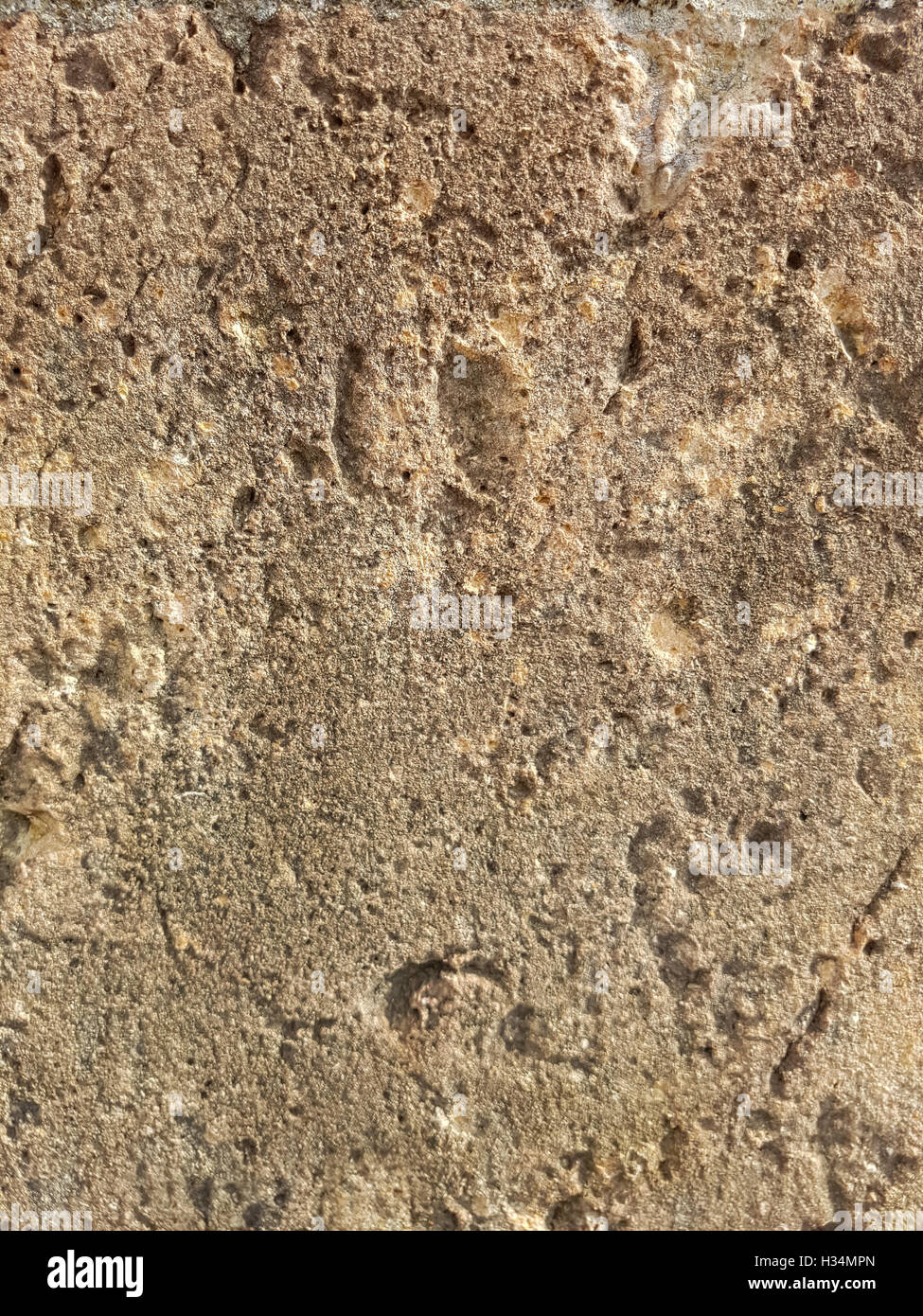 Primo piano dettaglio del vecchio muro di pietra Foto Stock