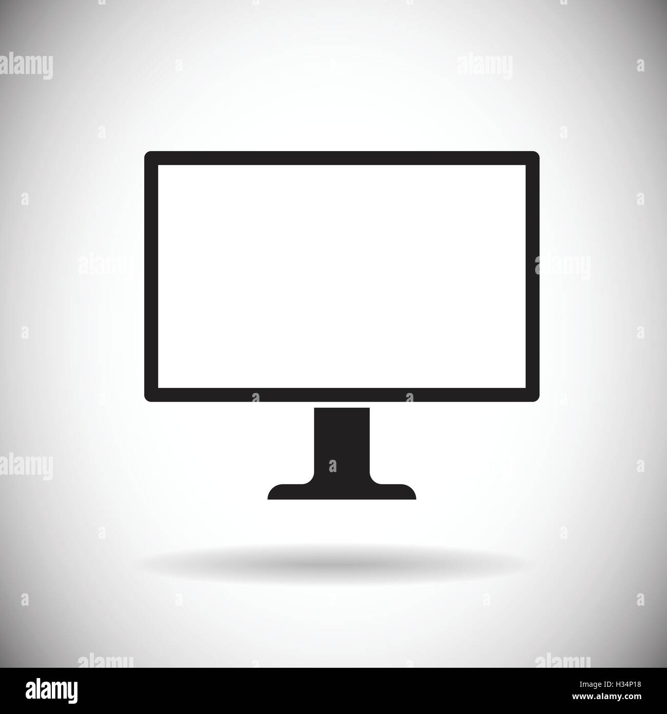 Desktop workstation Monitor vuoto vuoto icona dello schermo Illustrazione Vettoriale