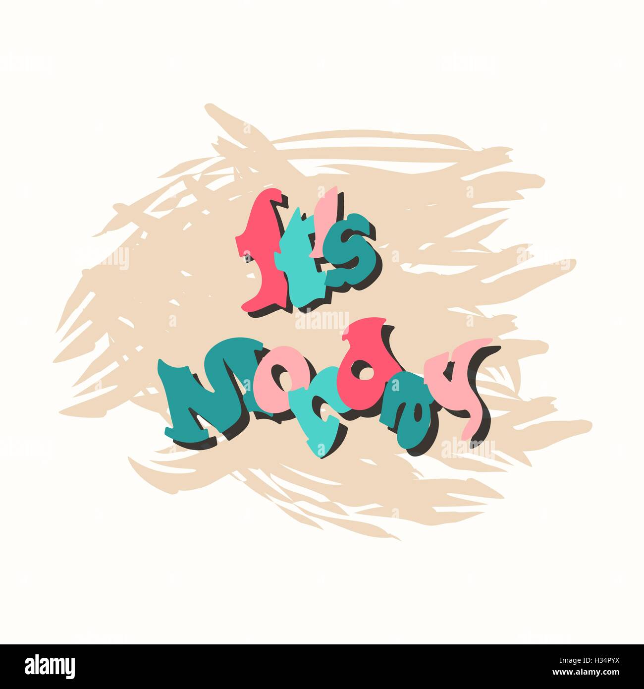 È lunedì letterring colore sulla spazzola sfondo dipinto illustrazione vettoriale Illustrazione Vettoriale