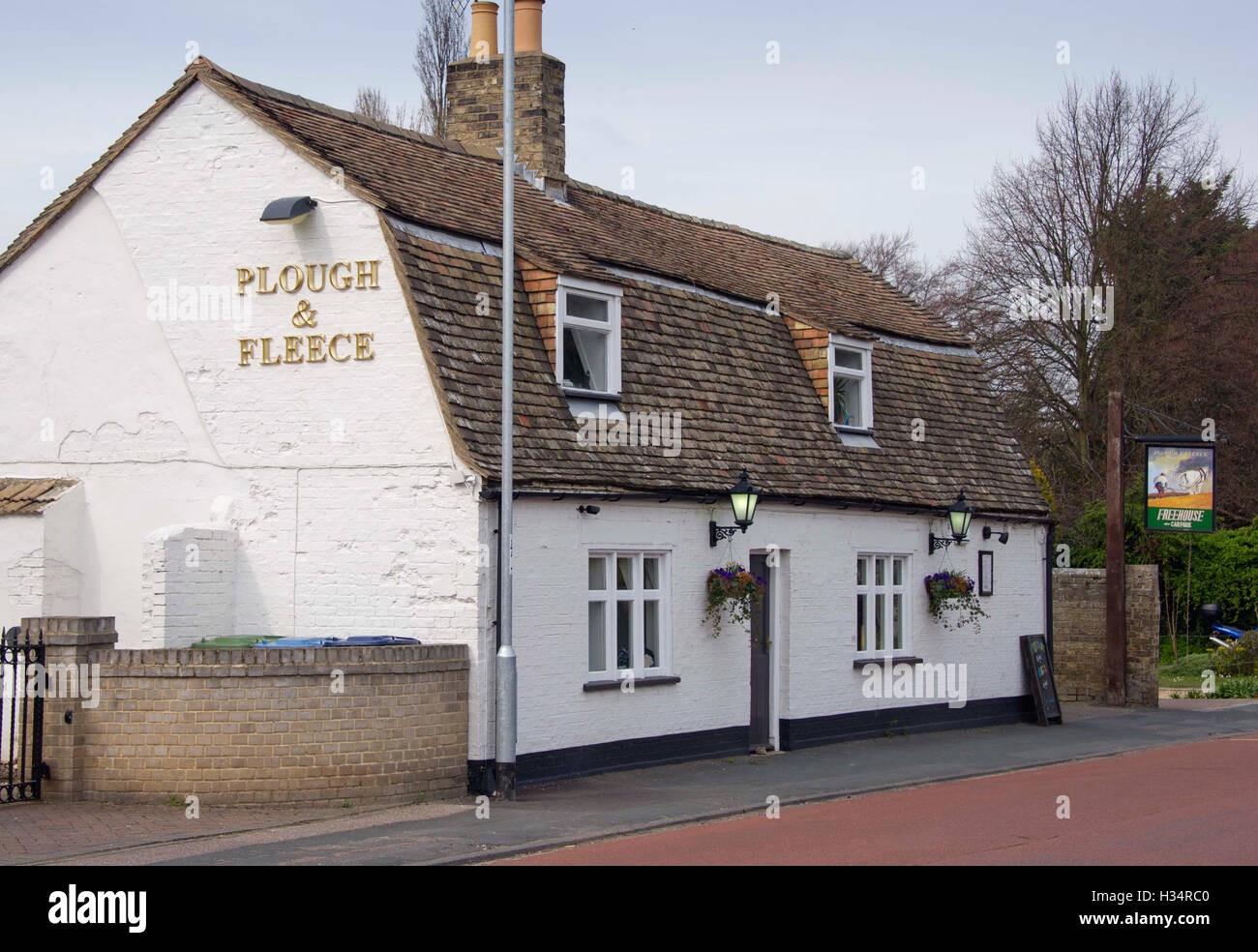 Plough & Fleece public house, Horningsea, Cambridgeshire, Regno Unito Foto Stock