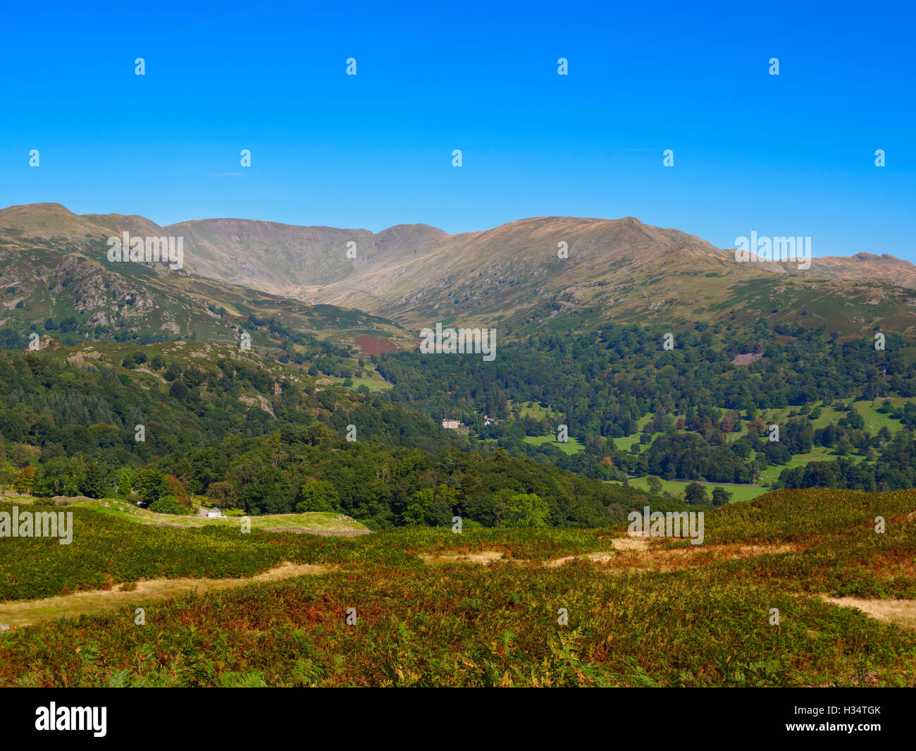 Fairfield Horseshoe da Loughrigg cadde, Lake District, Cumbria Foto Stock