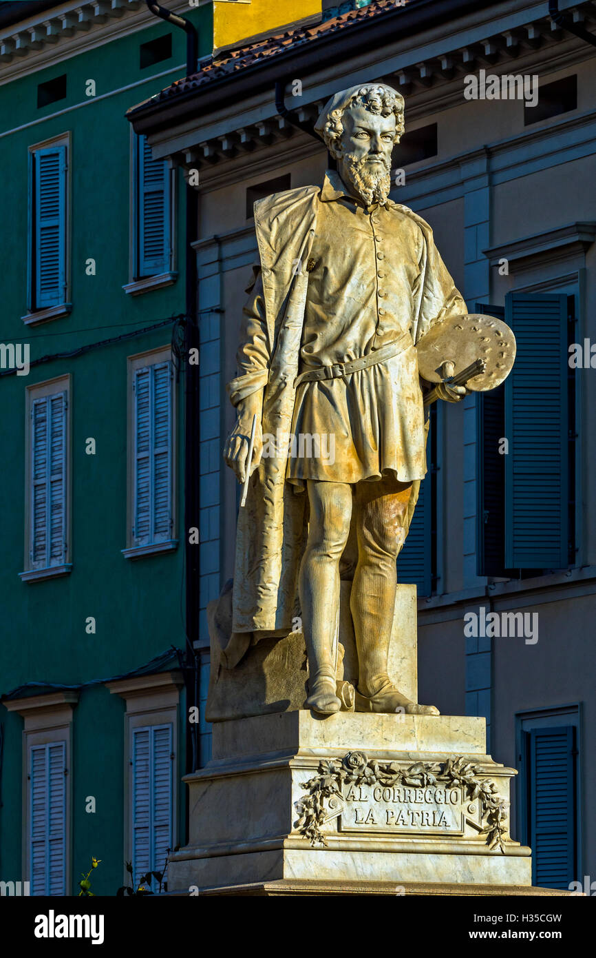 Italia Emilia Romagna Correggio Centro storico - Monumento di Antonio Allegri chiamato ' Correggio ' Foto Stock