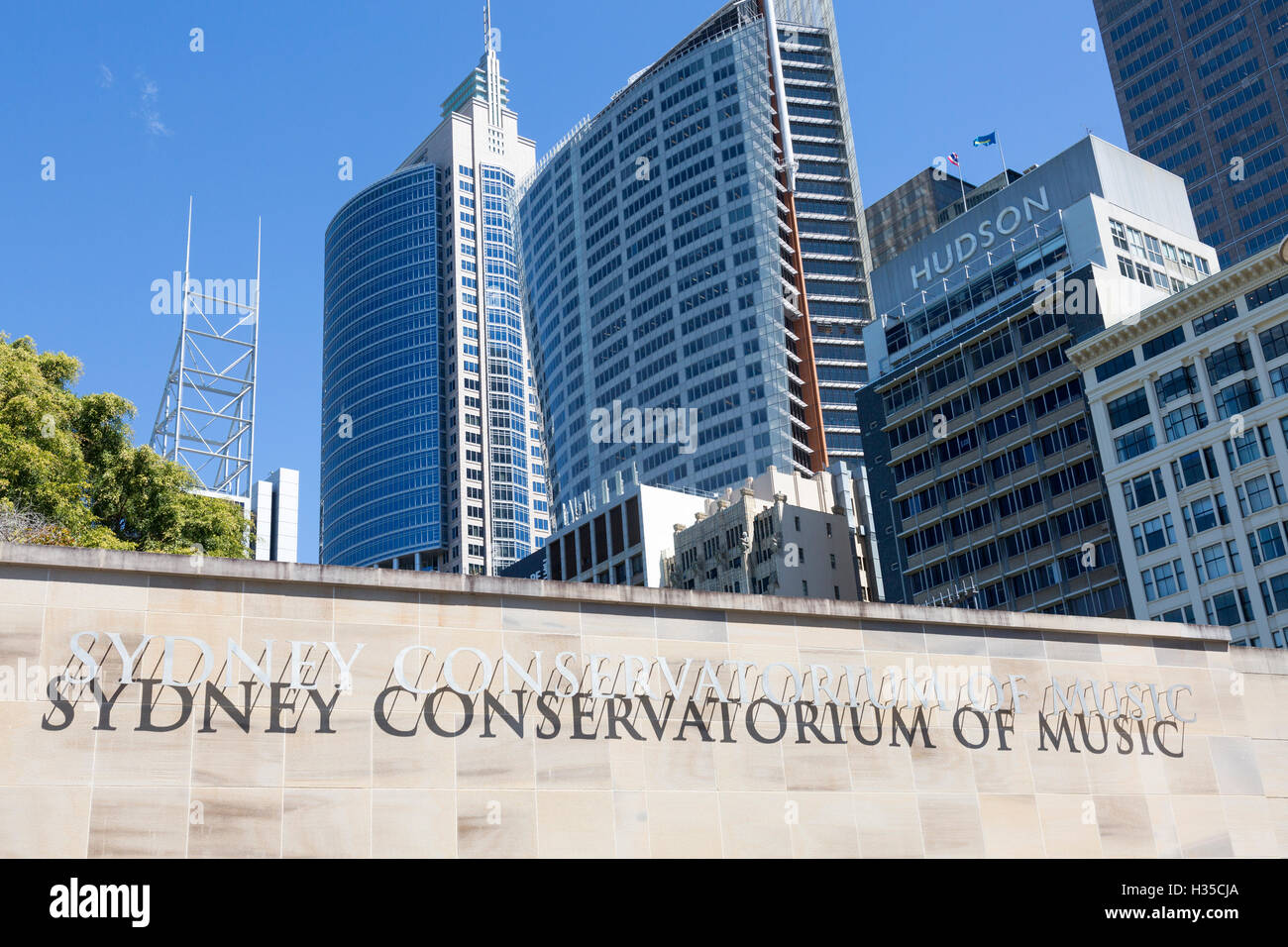 Sydney alto ufficio torri grattacieli in CBD e il Conservatorio di Musica di Sydney , Australia Foto Stock