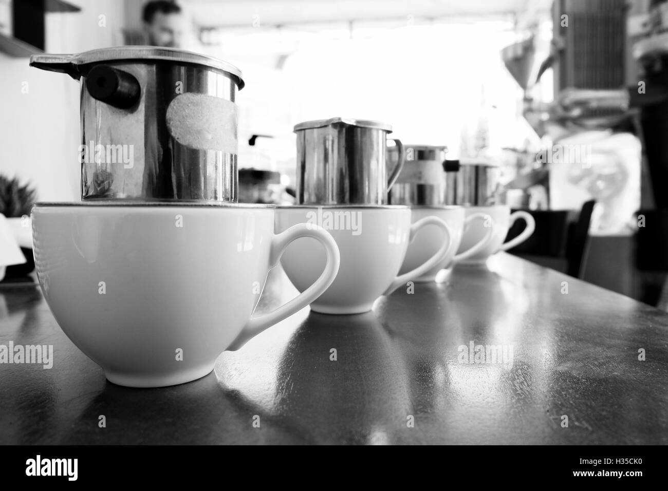 Arabica e Robusta la tostatura del caffè in Bao Loc - Vietnam Foto Stock