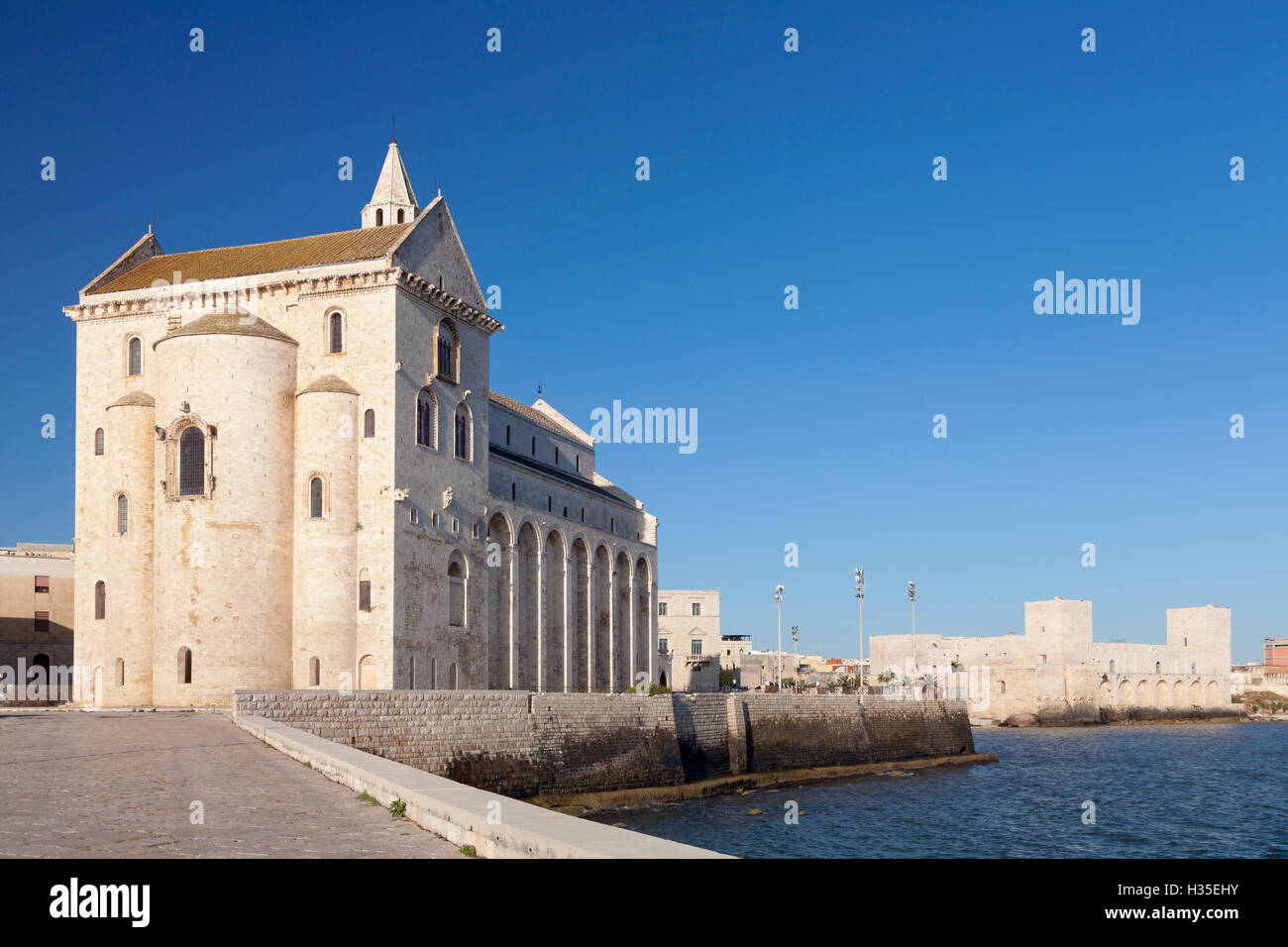 San Nicola Pellegrino Duomo, Castello Castello Svevo di Trani, le Murge, Barletta-Andria-Trani distretto, Puglia, Italia Foto Stock