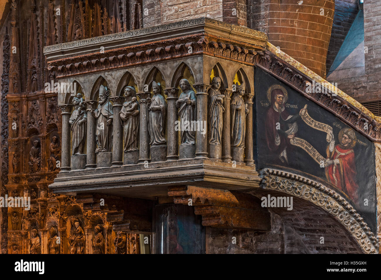 Italia Emilia Romagna Modena Cattedrale interno Enrico da Campione : pulpito 1322 Foto Stock