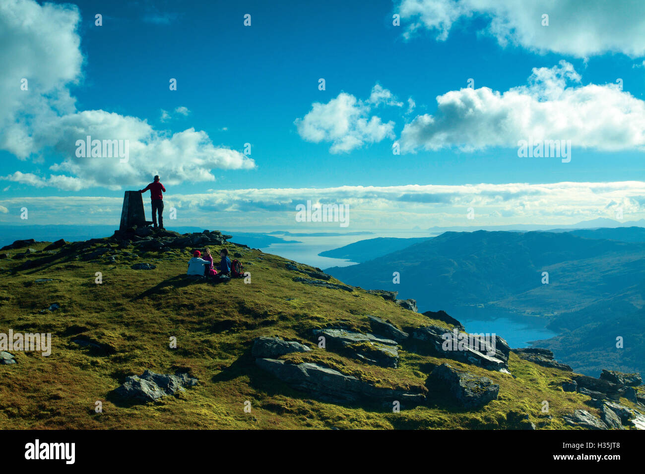 Il Firth of Clyde dal Ben Donich, Arrochar Alpi, Loch Lomond e il Trossachs National Park, Argyll & Bute Foto Stock