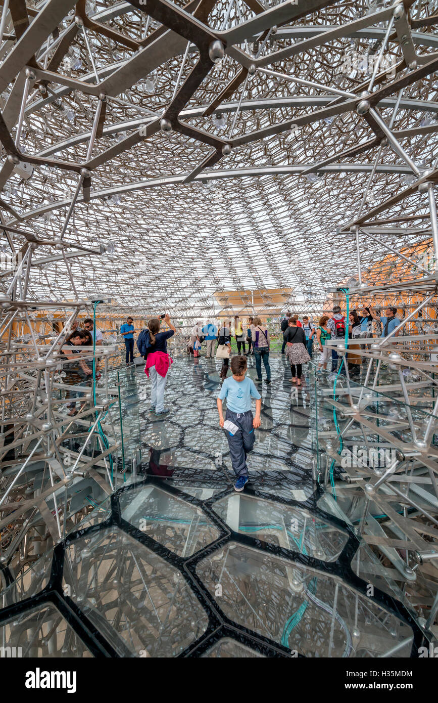 Vista interna del Regno Unito, Pavilion Expo 2015 Milano Italia. Foto Stock