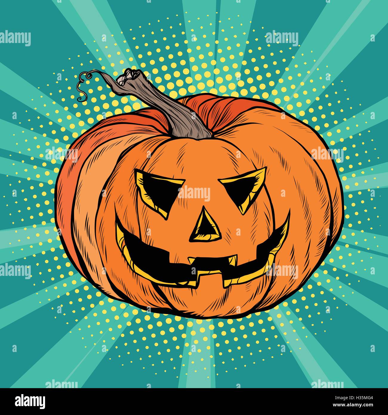 Male il carattere di zucca Halloween Illustrazione Vettoriale