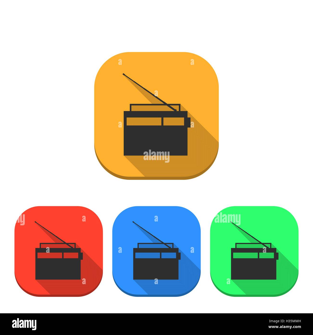 L'icona radio, illustrazione vettoriale. Illustrazione Vettoriale