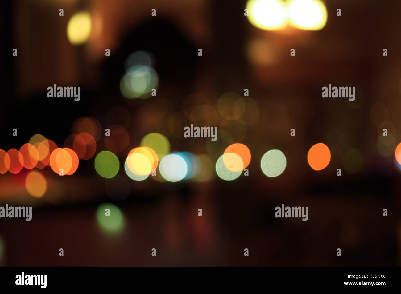 Bokeh notte city Foto Stock