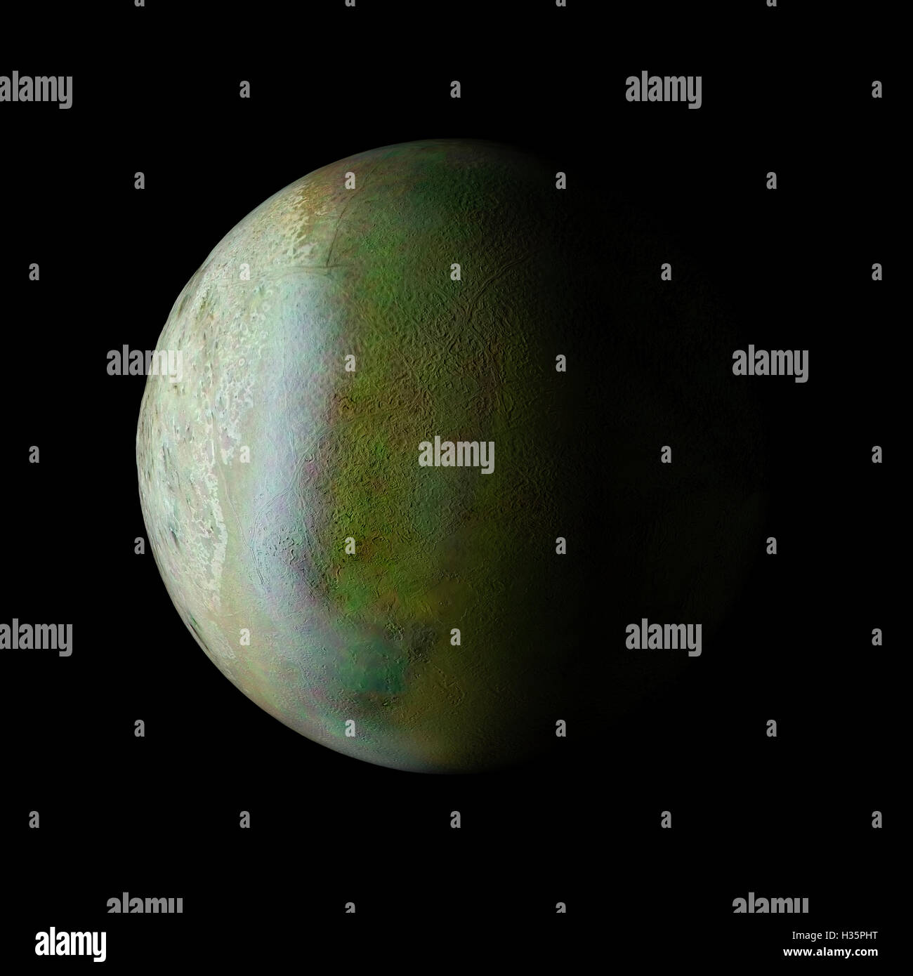 Sistema solare pianeta Triton su sfondo nero il rendering 3d. Gli elementi di questa immagine fornita dalla NASA Foto Stock