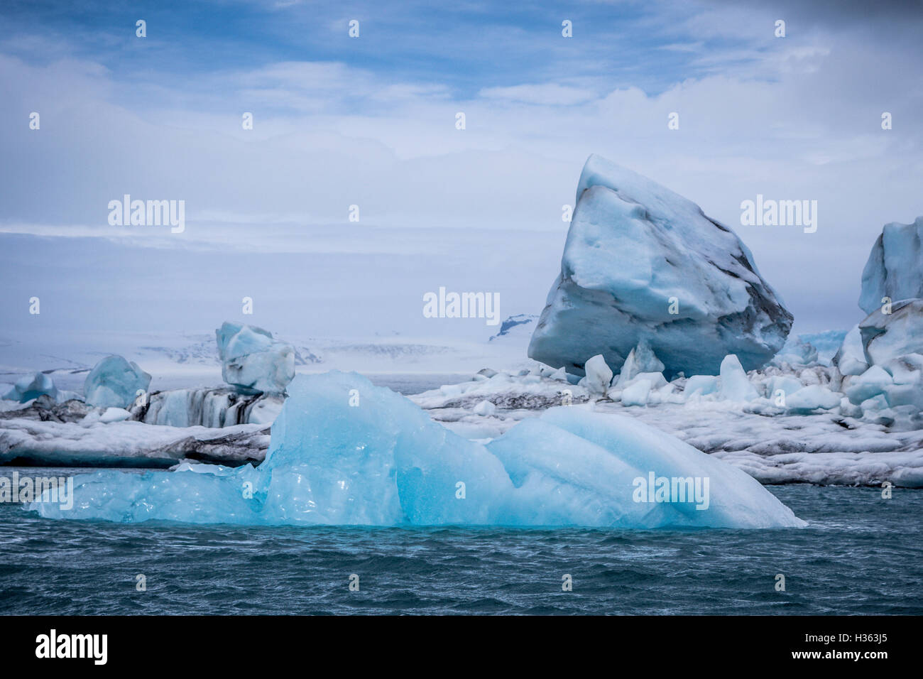 Jokulsárlon ,a sud dell'Islanda, glaciar, ghiaccio iceberg, iceberg, Islanda, laguna Foto Stock