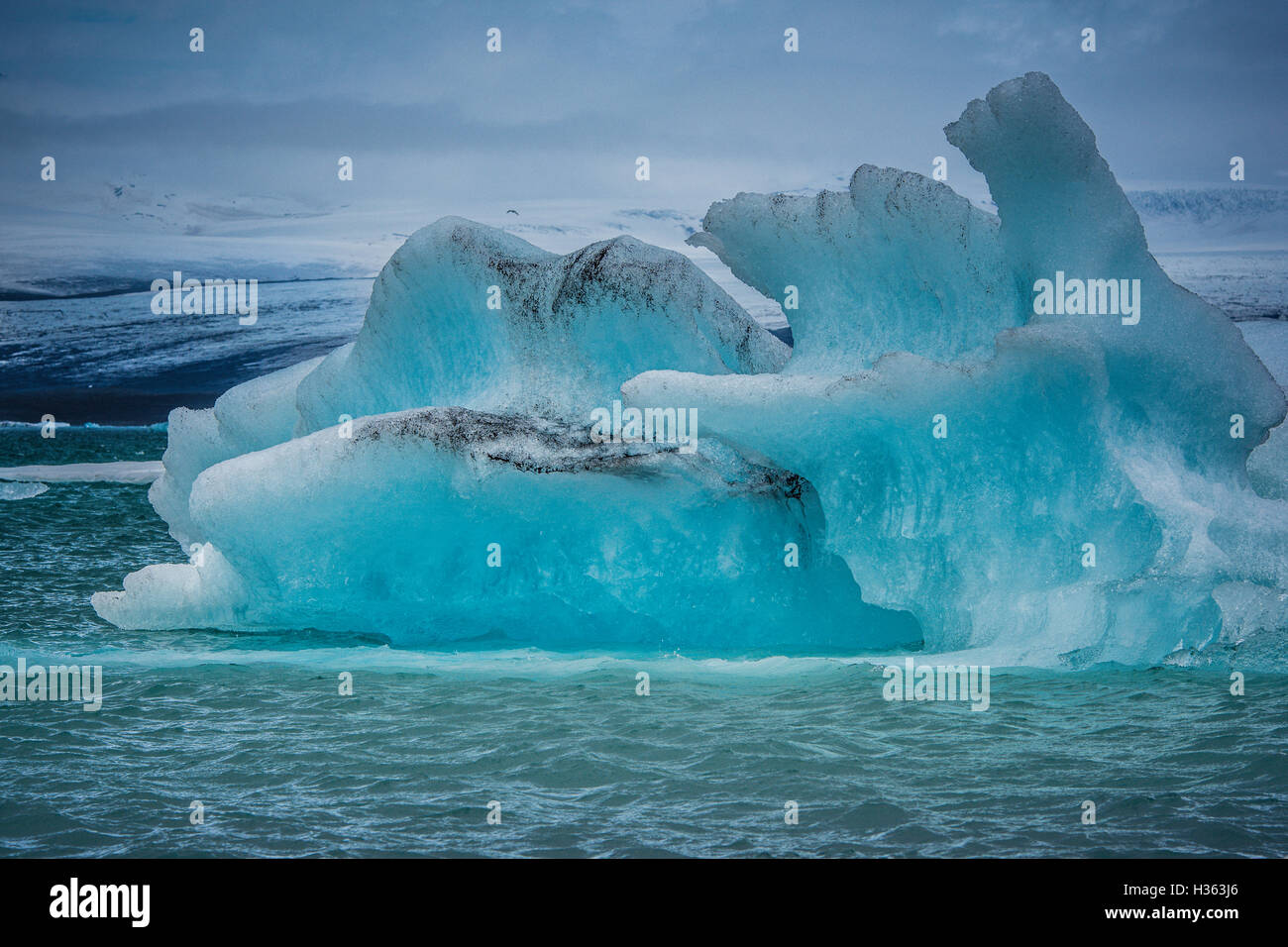 Jokulsárlon ,a sud dell'Islanda, glaciar, ghiaccio iceberg, iceberg, Islanda, laguna Foto Stock
