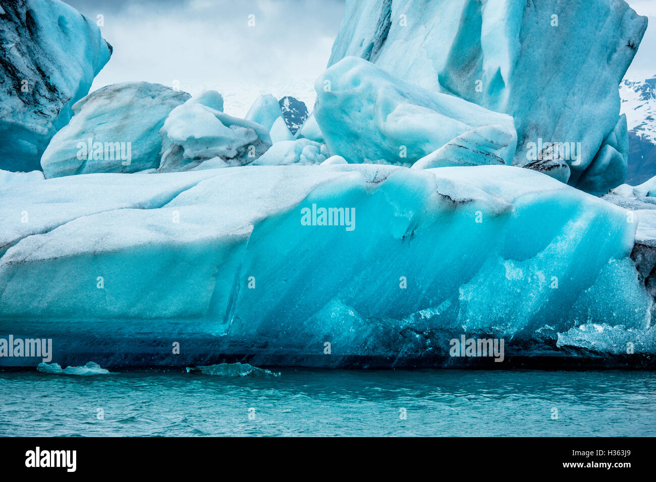 Jokulsárlon ,a sud dell'Islanda, glaciar, ghiaccio iceberg, iceberg, Islanda, laguna Foto Stock