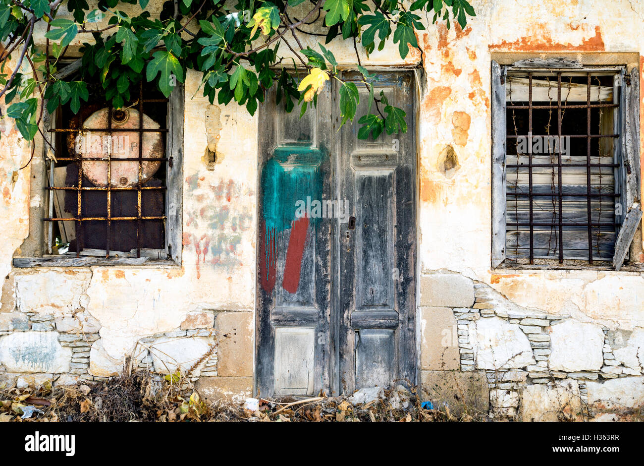 Casa abbandonata sull isola di Symi Grecia Foto Stock