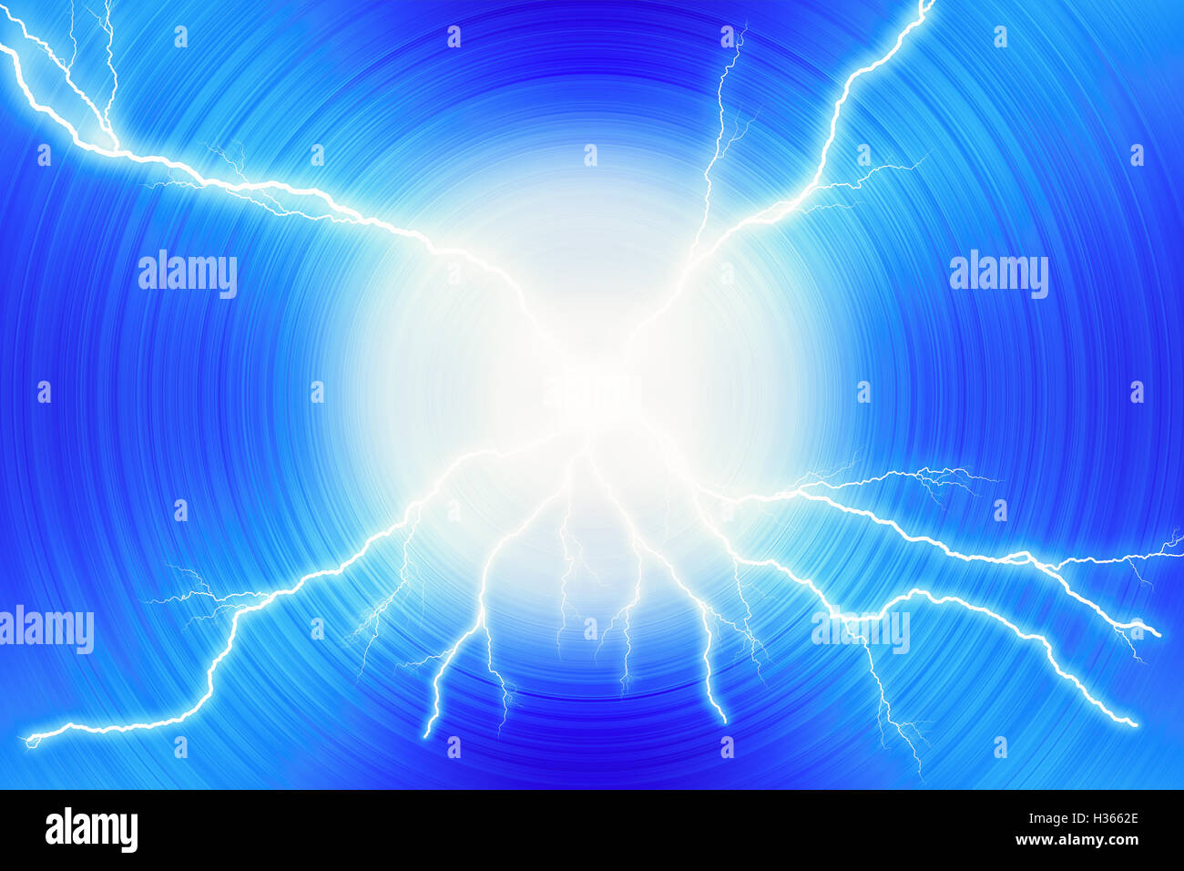 Lightning vortex astratto sfondo blu Foto Stock