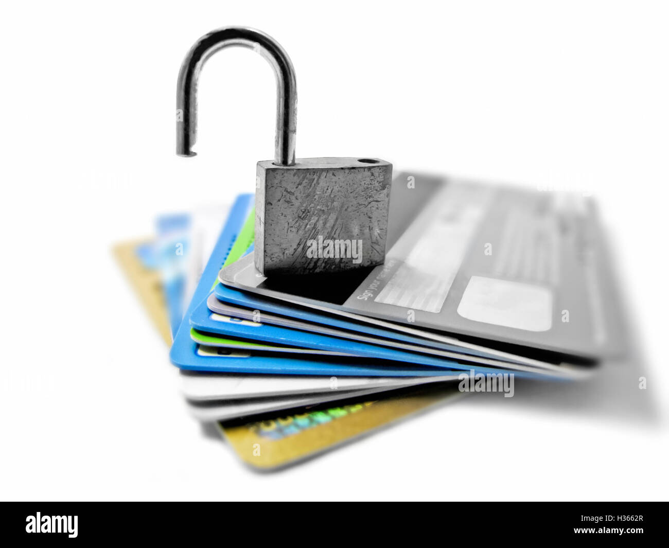 Hacked e vulnerabile non sicuri di identità non protetta e finanziari il concetto di furto Foto Stock