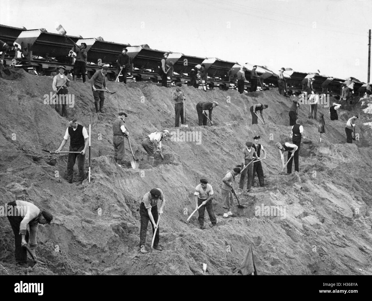 La costruzione dello Stadio Olimpico di Berlino, 1934 Foto Stock