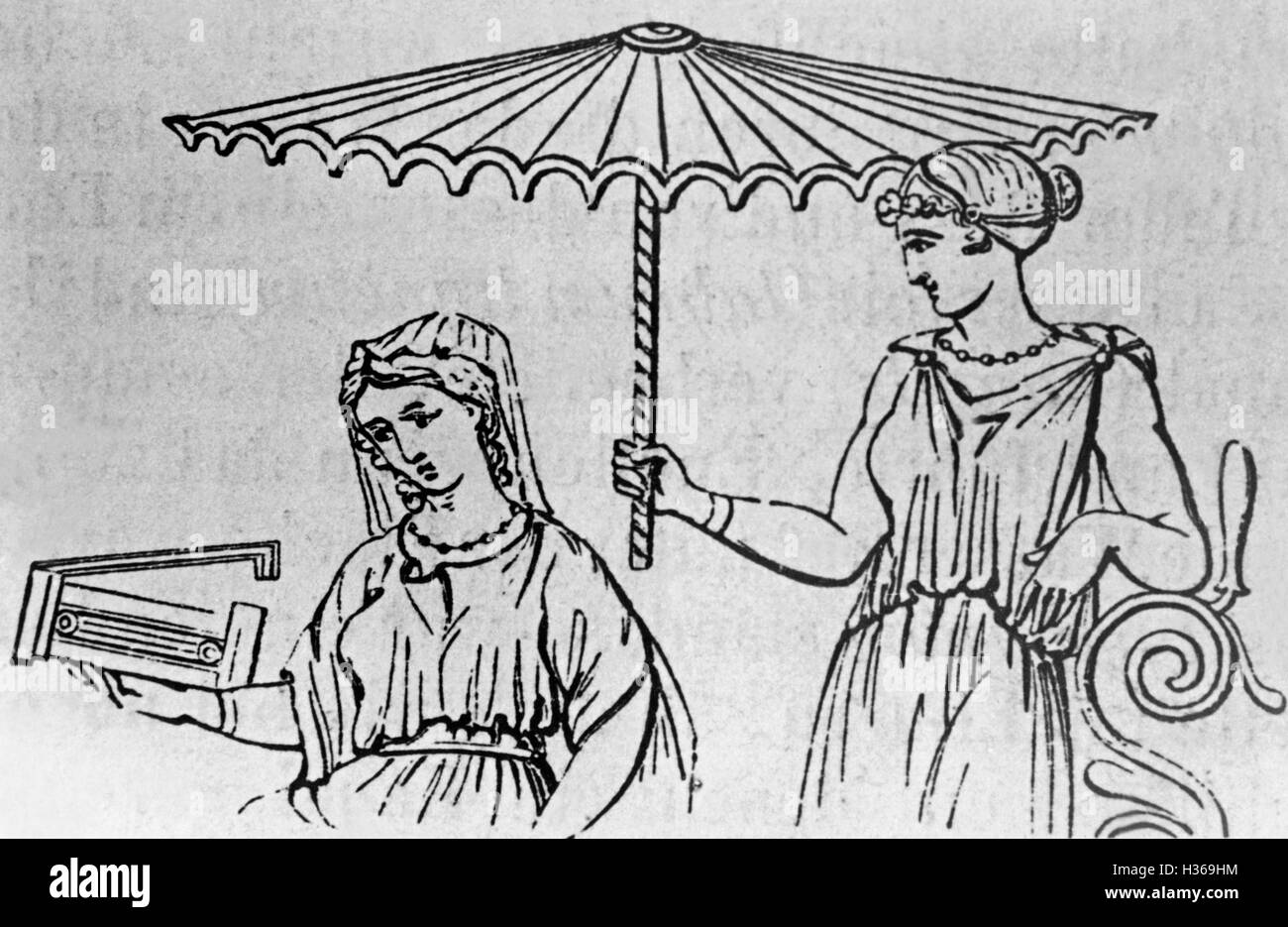 Ombrelloni in tempi antichi Foto Stock