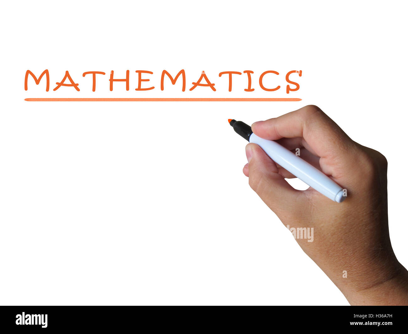 Matematica parola significa numeri equazioni e calcoli Foto Stock