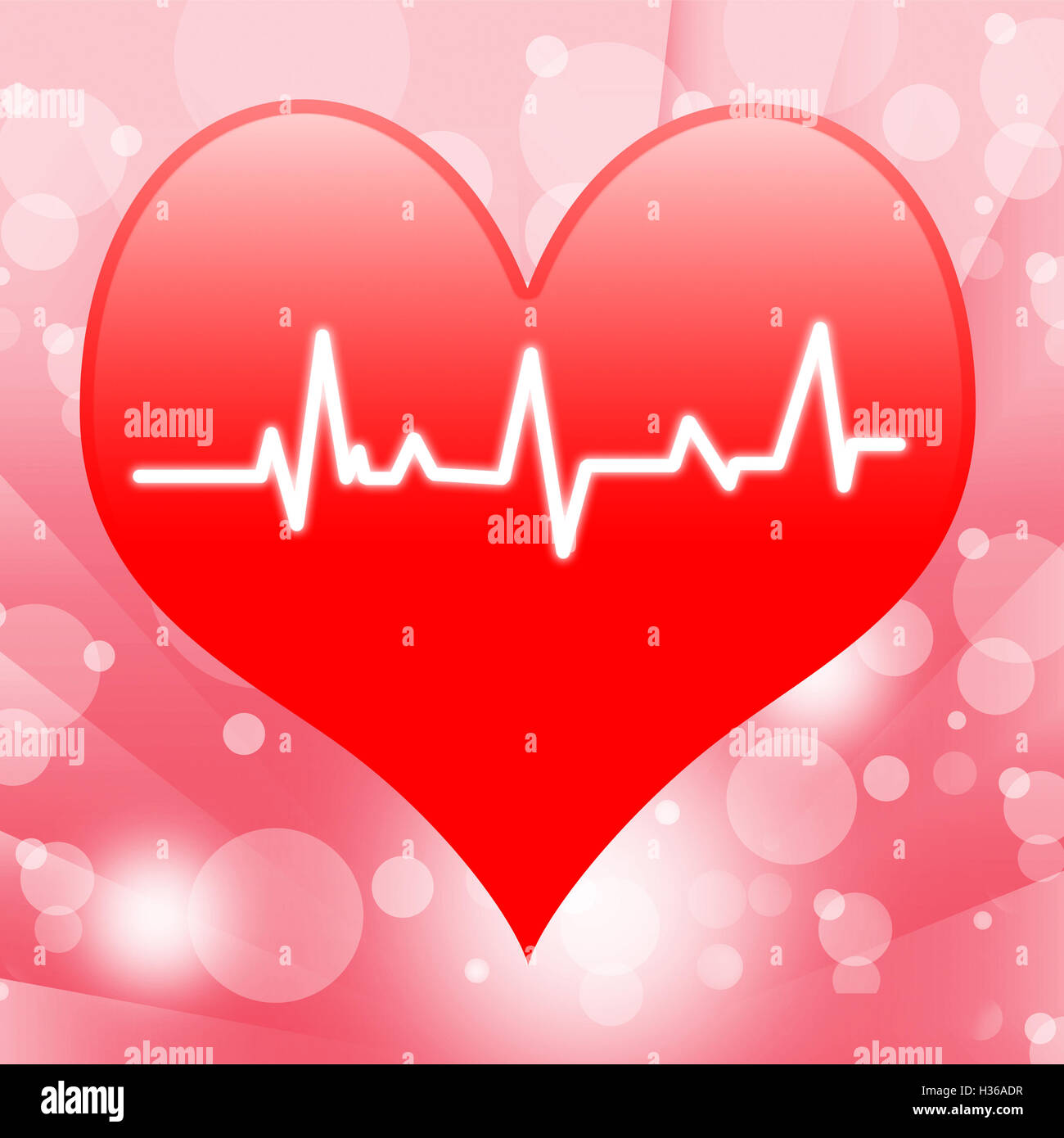Electro sul Cuore Mostra cuore battente o Heartbeat Foto Stock