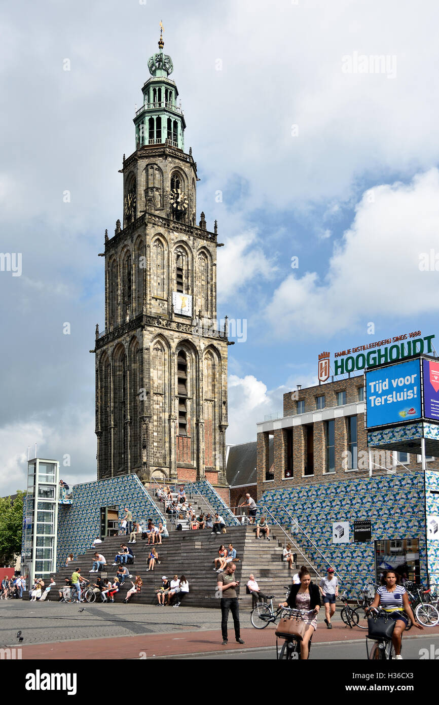 La Martinitoren - Martini( San Martin's Tower) 1482 Paesi Bassi Groningen monumento storico Storia Paesi Bassi Foto Stock