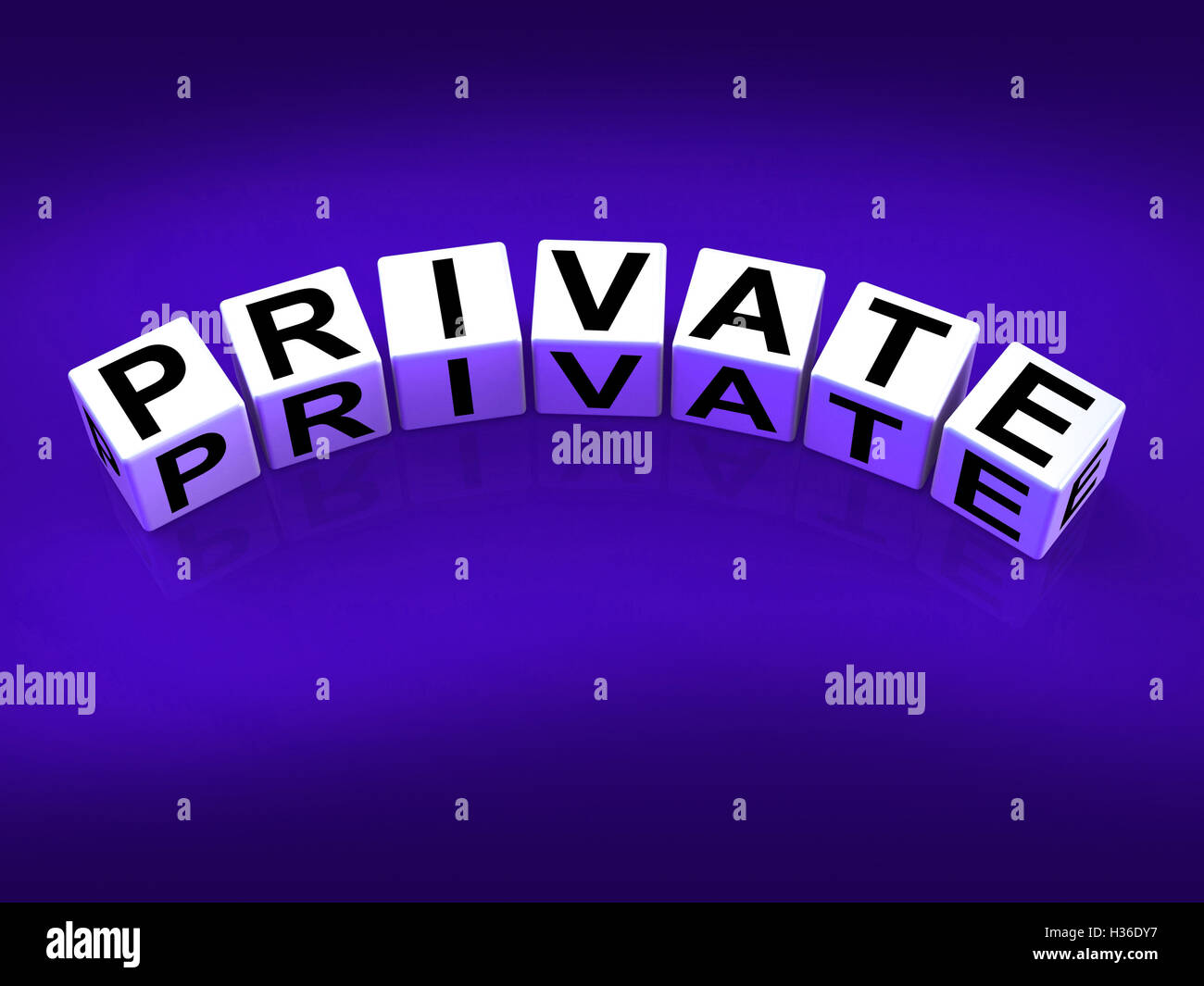Blocchi privati fare riferimento alla riservatezza esclusivamente e Privacy Foto Stock