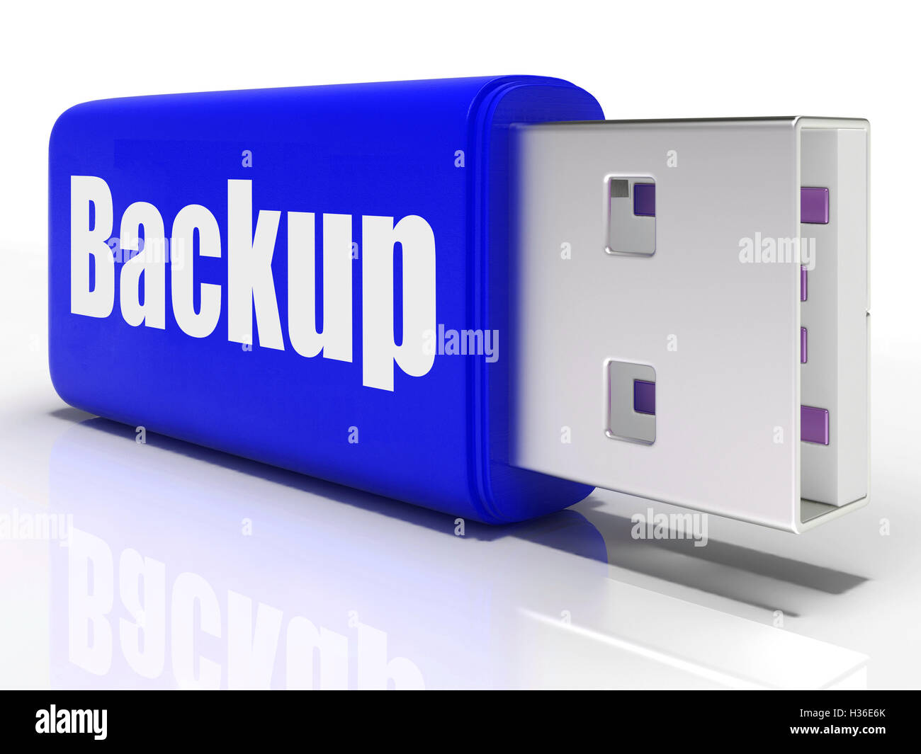 Backup pen drive mostra organizzazione di memorizzazione o di archiviazione dei dati Foto Stock