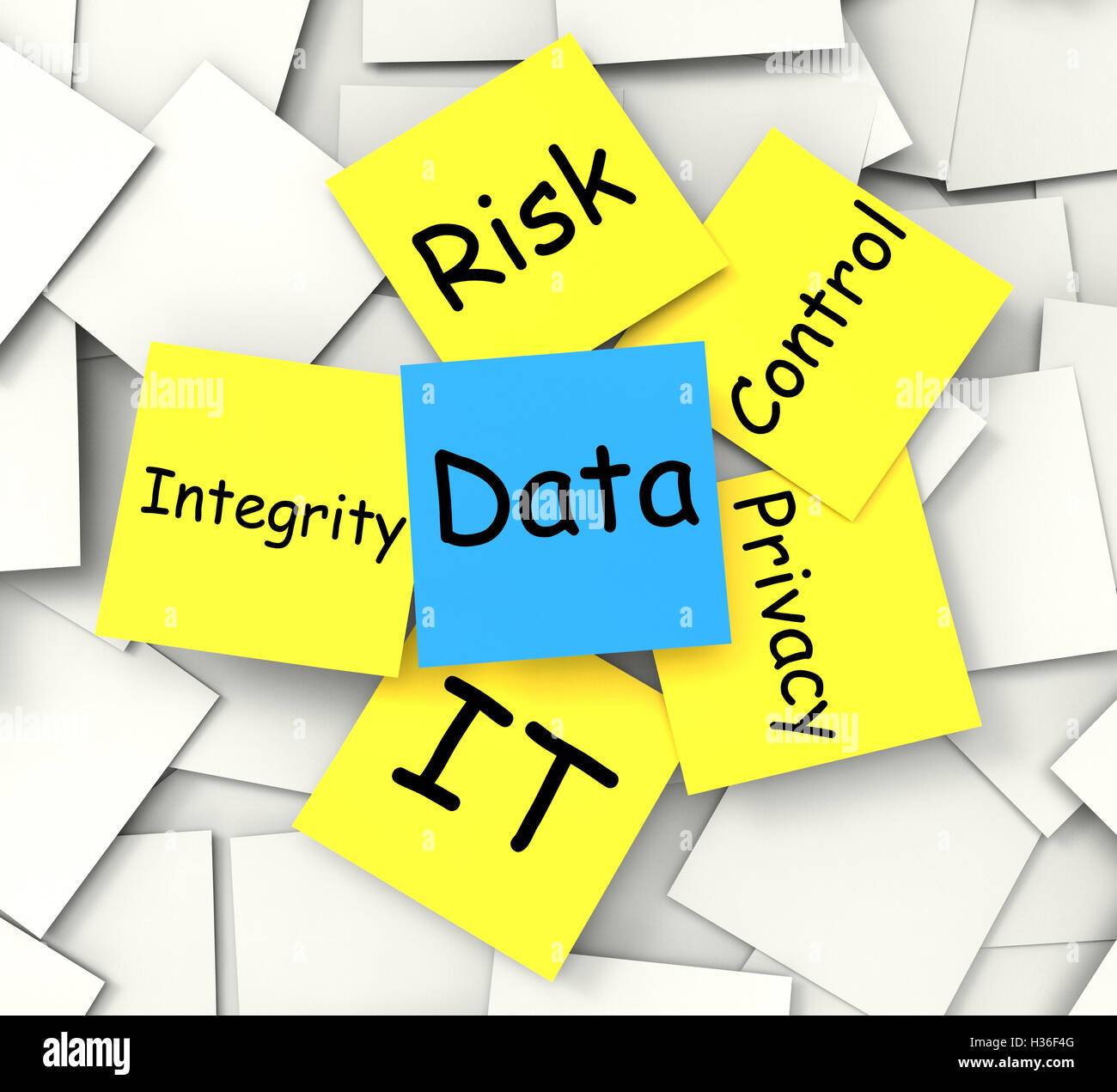 Dati Nota Post-It Mostra Informazioni privacy e integrità Foto Stock