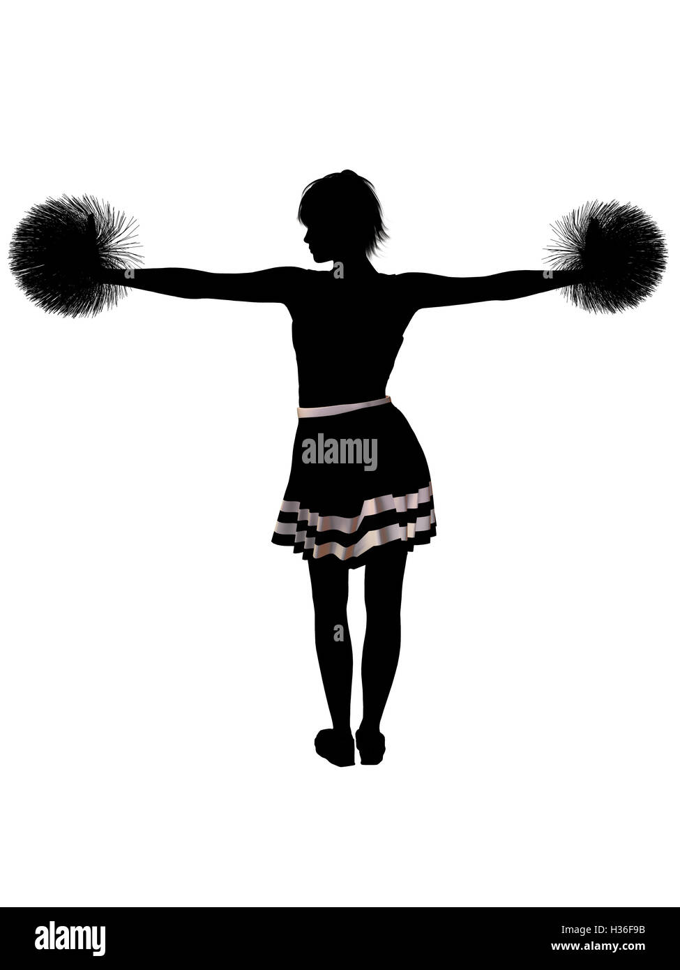 Cheerleader illustrazione Silhouette Foto Stock