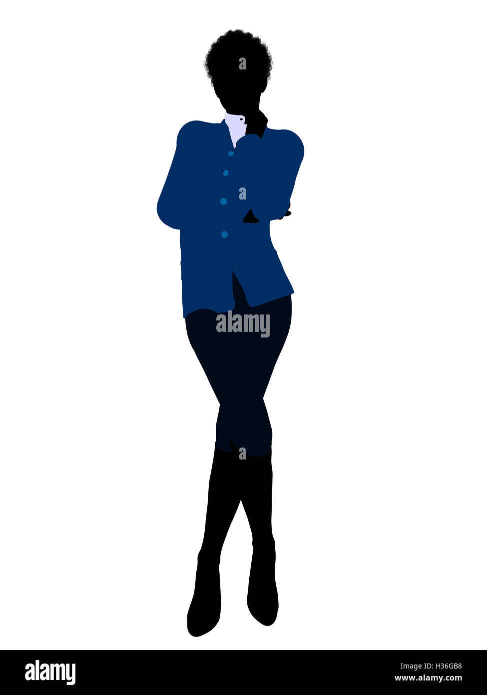 African American Business femmina illustrazione Silhouette Foto Stock