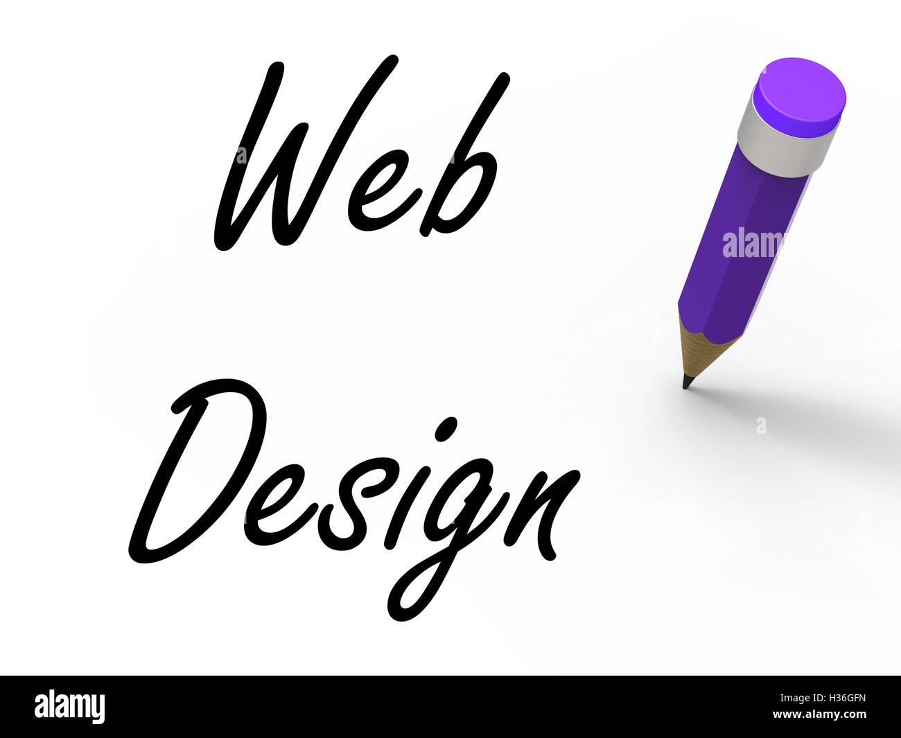 Web Design con matita deduce piano scritto per Internet creativi Foto Stock