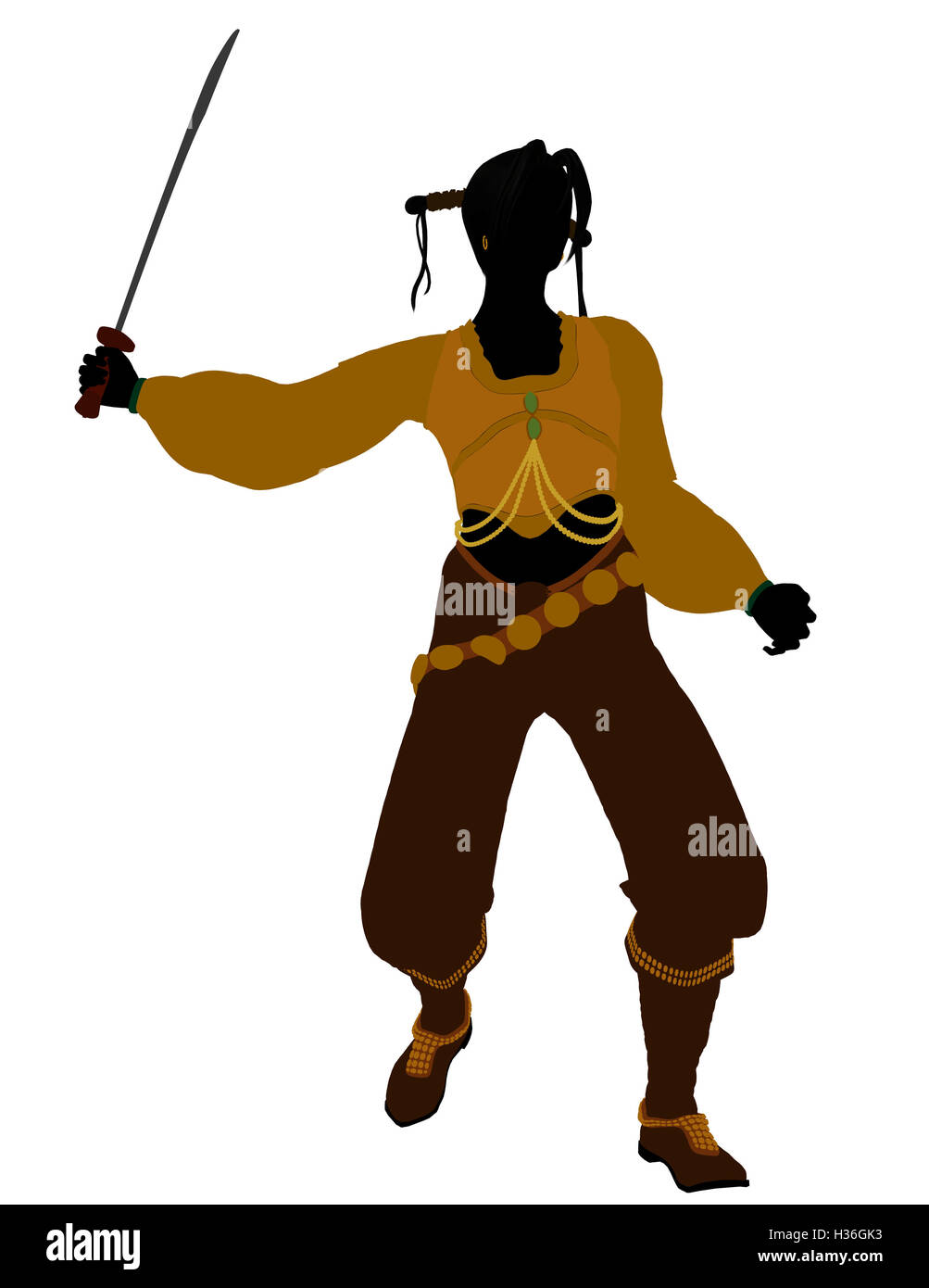 Pirata femminile Silhouette Foto Stock