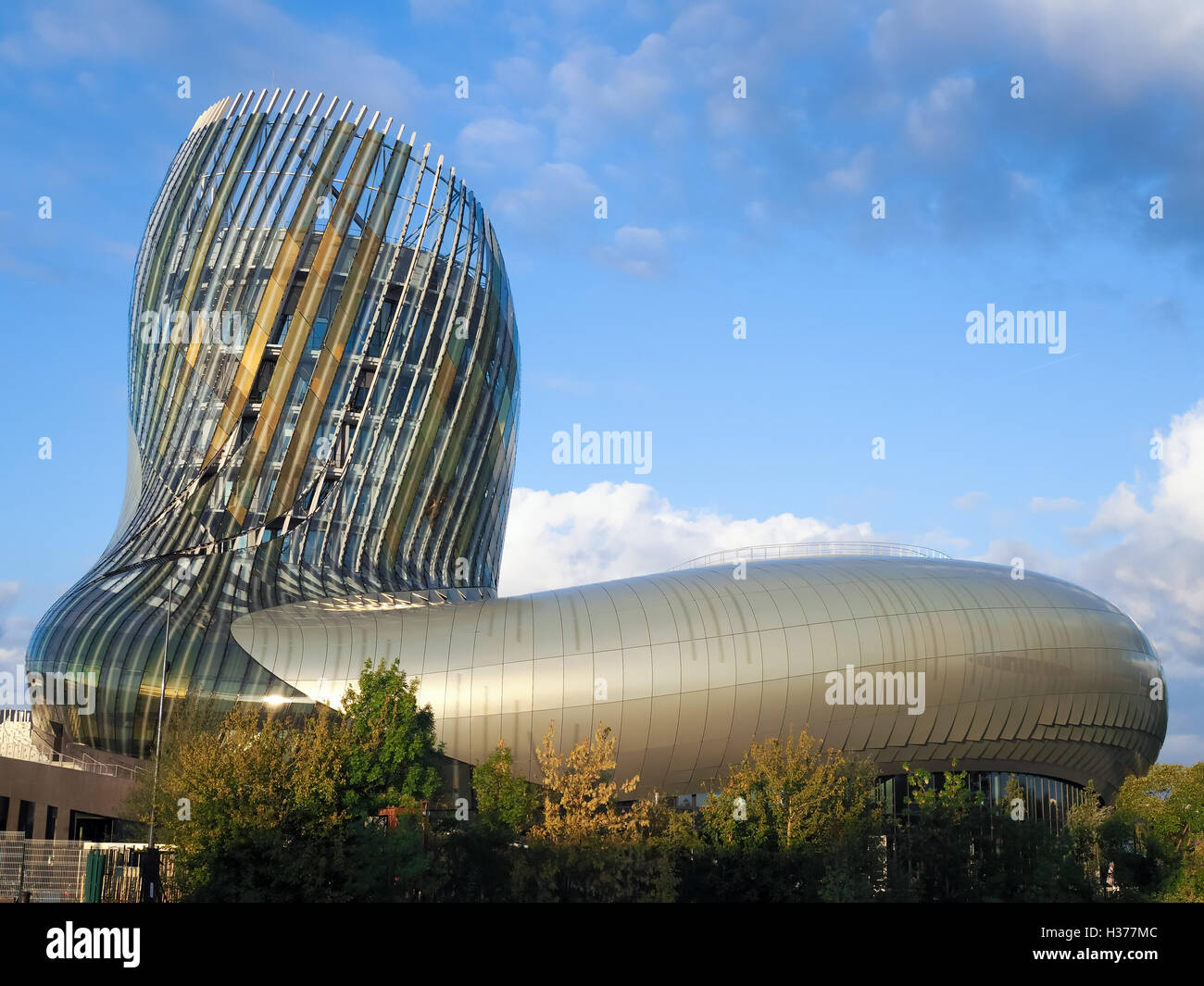 Vista la Cite du Vin Building a Bordeaux Foto Stock