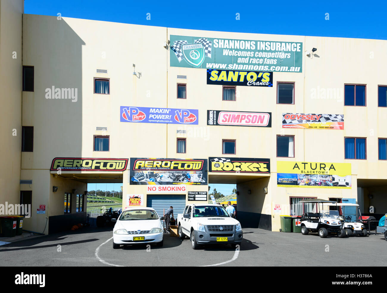Ingresso al Sydney Dragway, Eastern Creek, Nuovo Galles del Sud, NSW, Australia Foto Stock