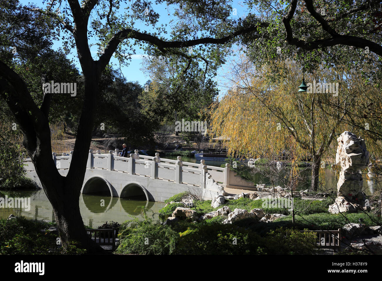 Jade Ponte a nastro nel giardino della fragranza che scorre a Huntington Library.San Marino.California.USA Foto Stock