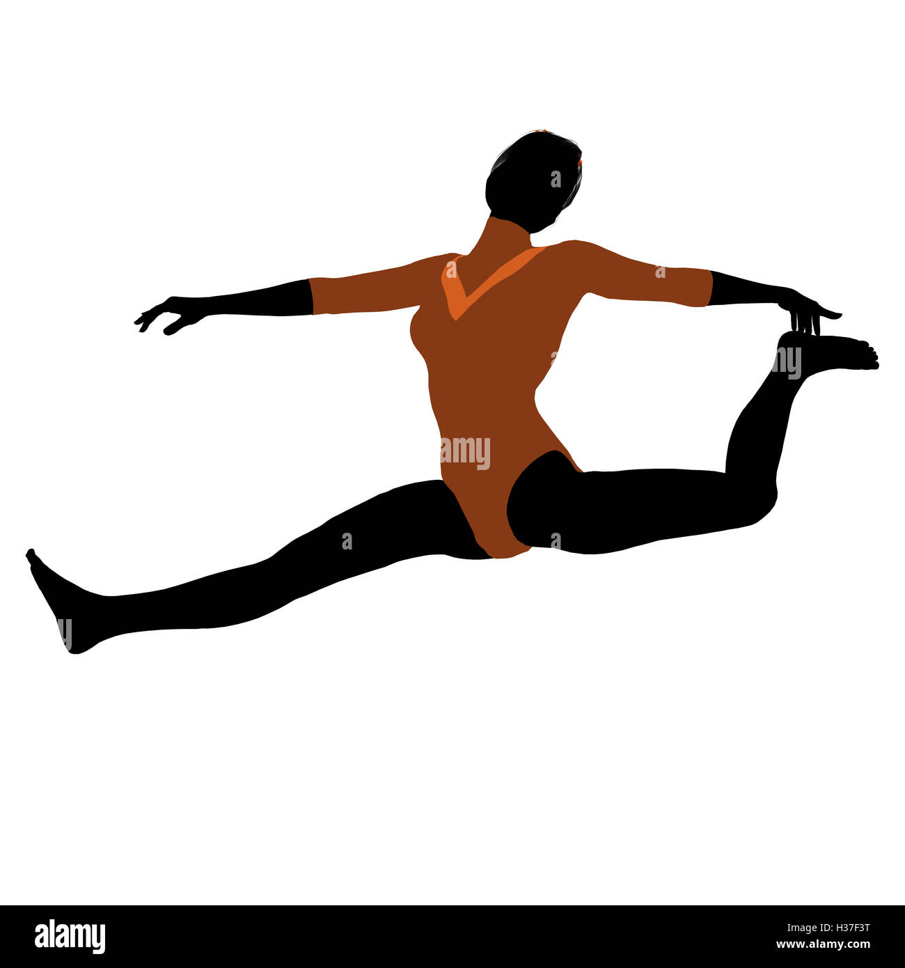 Femmina illustrazione ginnasta Silhouette Foto Stock