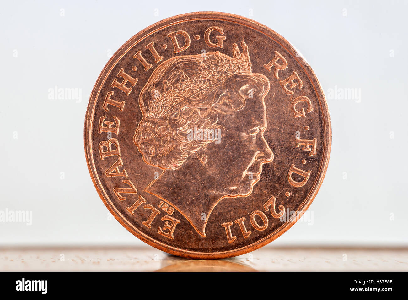 Un britannico a due pence pezzo coin Foto Stock