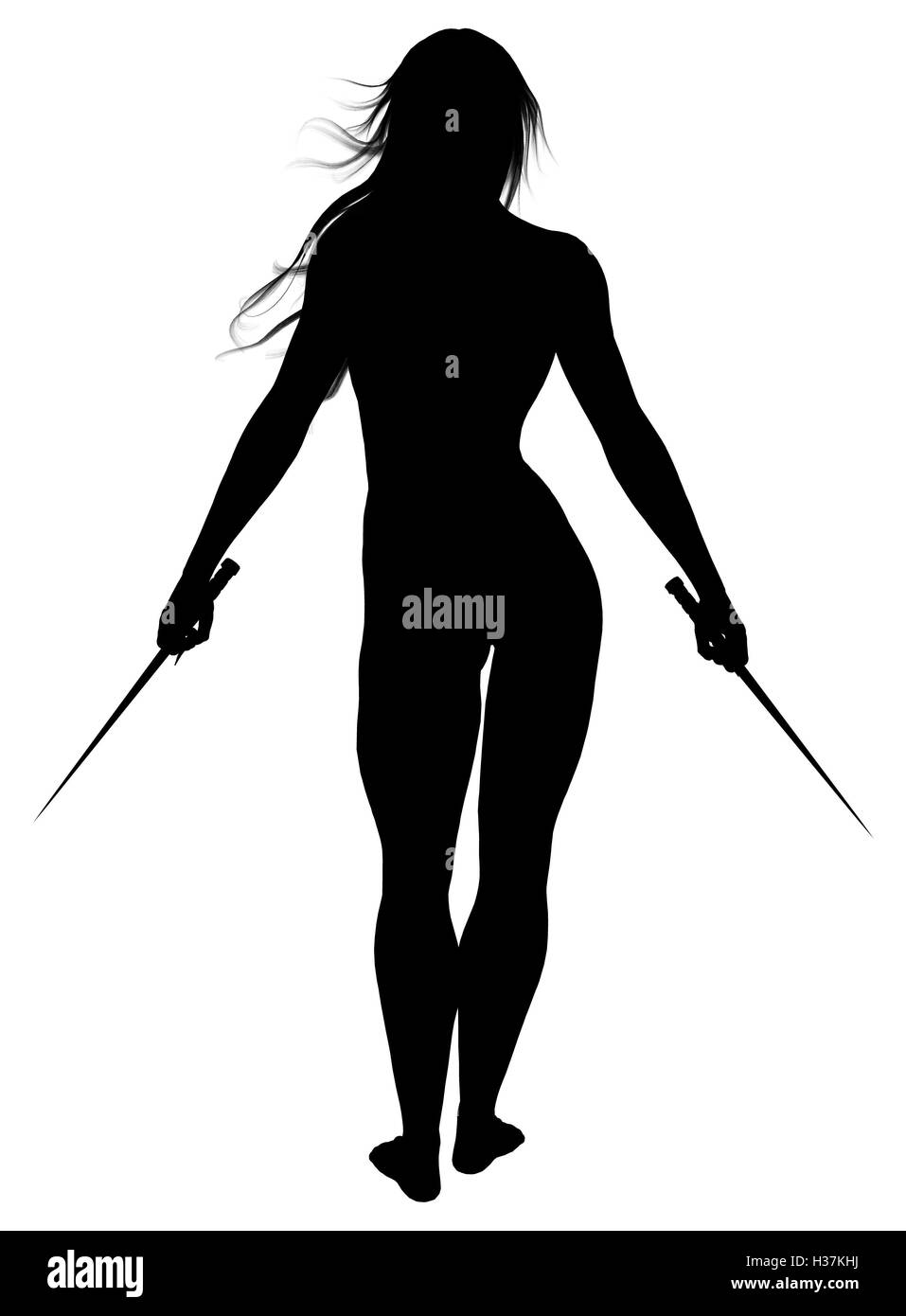 Silhouette di donna Foto Stock