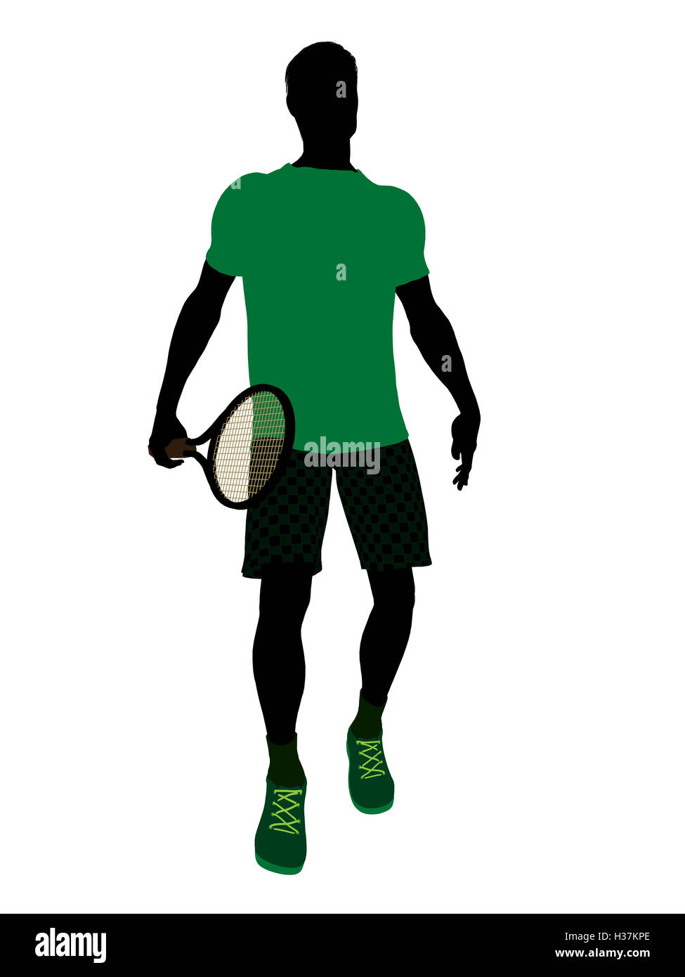 Tennista illustrazione Silhouette Foto Stock