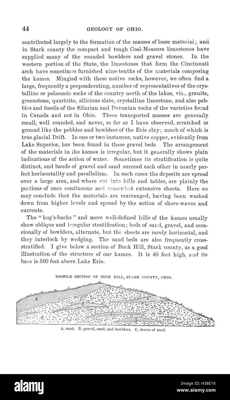 Questo rapporto fornisce i risultati del Geological Survey of Ohio, che copre la geologia dello stato, le risorse minerali e la storia geologica, contribuendo a preziose informazioni per scopi scientifici e industriali. Foto Stock