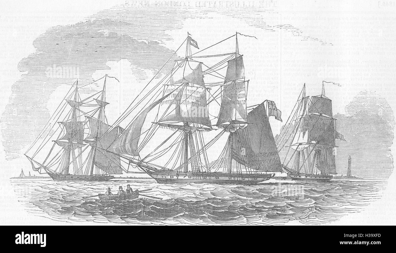 Navi Brigs sperimentale audace; Flying-Fish 1851. Illustrated London News Foto Stock