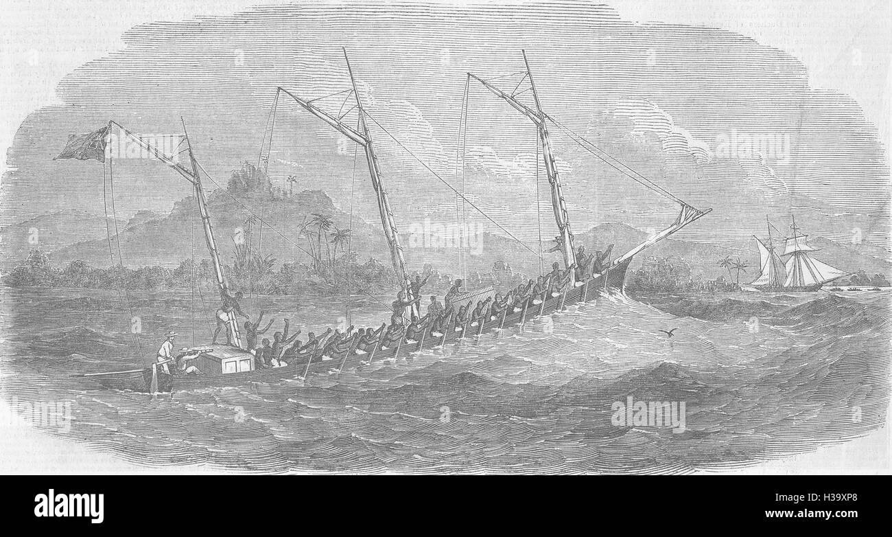 GUINEA EQUATORIALE Laird brevetto della barca, Bioko 1850. Il grafico Foto Stock