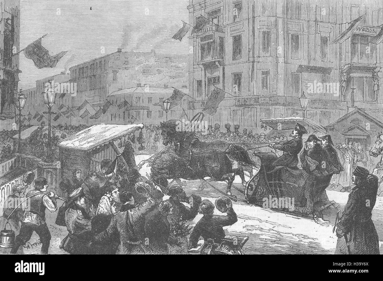 La RUSSIA arrivo del Duca di Edimburgo a San Pietroburgo 1874. Il grafico Foto Stock