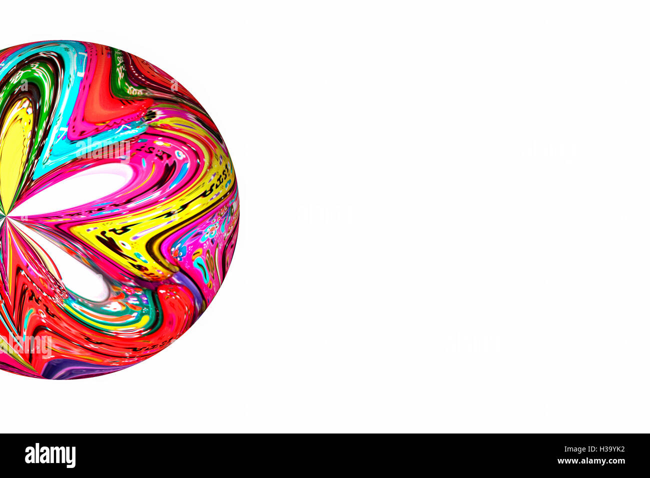 3d sfera illustrazione con multi-colore fiore astratto Foto Stock